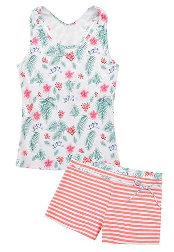 Image of Uhnice Girls Swimsuit Two Piece Tankini Swimwear with Boyshort