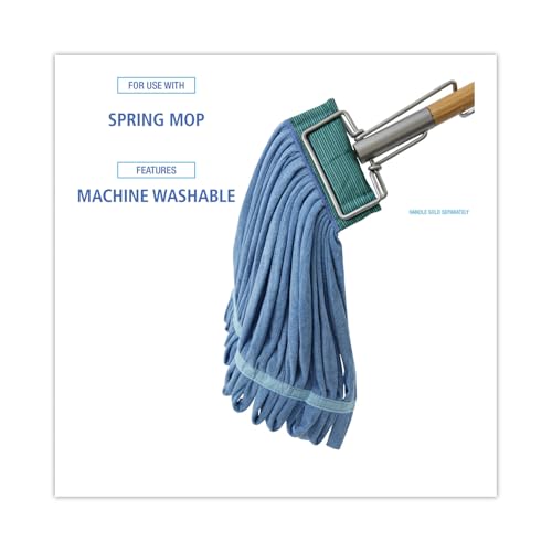 Image of Boardwalk BWKMWTMBCT Microfiber Looped-End Wet Mop Heads, Medium, Blue (Carton of 12)