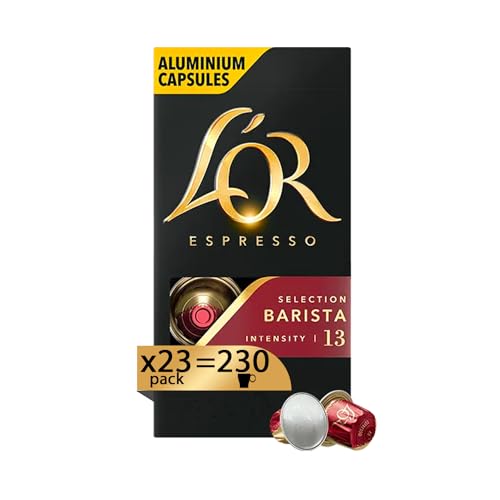 L'Or - Cápsulas de café espresso Barista - 230 cápsulas de aluminio - Intensidad 13 - Compatible con máquinas originales Nespresso®* - 23 cajas de 10 cápsulas