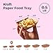 Fit Meal Prep [250 Pack 0.5 lb Paper Food Boats Heavy Duty Disposable Food Trays, Kraft Brown Nacho Tray for Parties Fairs Picnics Carnivals, Holds Sause Candies Nut Grease Resistant