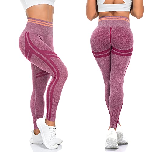 ShinyStar Women's Seamless High Waisted Yoga Leggings Stretch Gym Workout Running Leggings - Image 4