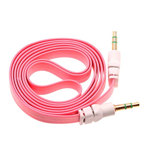 Cable Auxiliar de Audio con Conectores 3.5mm Flat color rosa miniatura 1