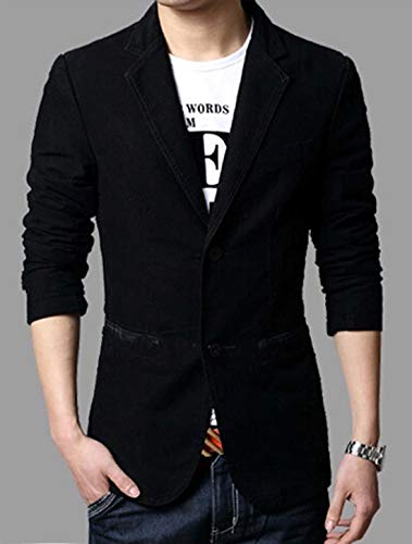 chouyatou Men's Slim 2-Button Single Breasted Cotton Lightweight Blazer Jacket Sport Coat3