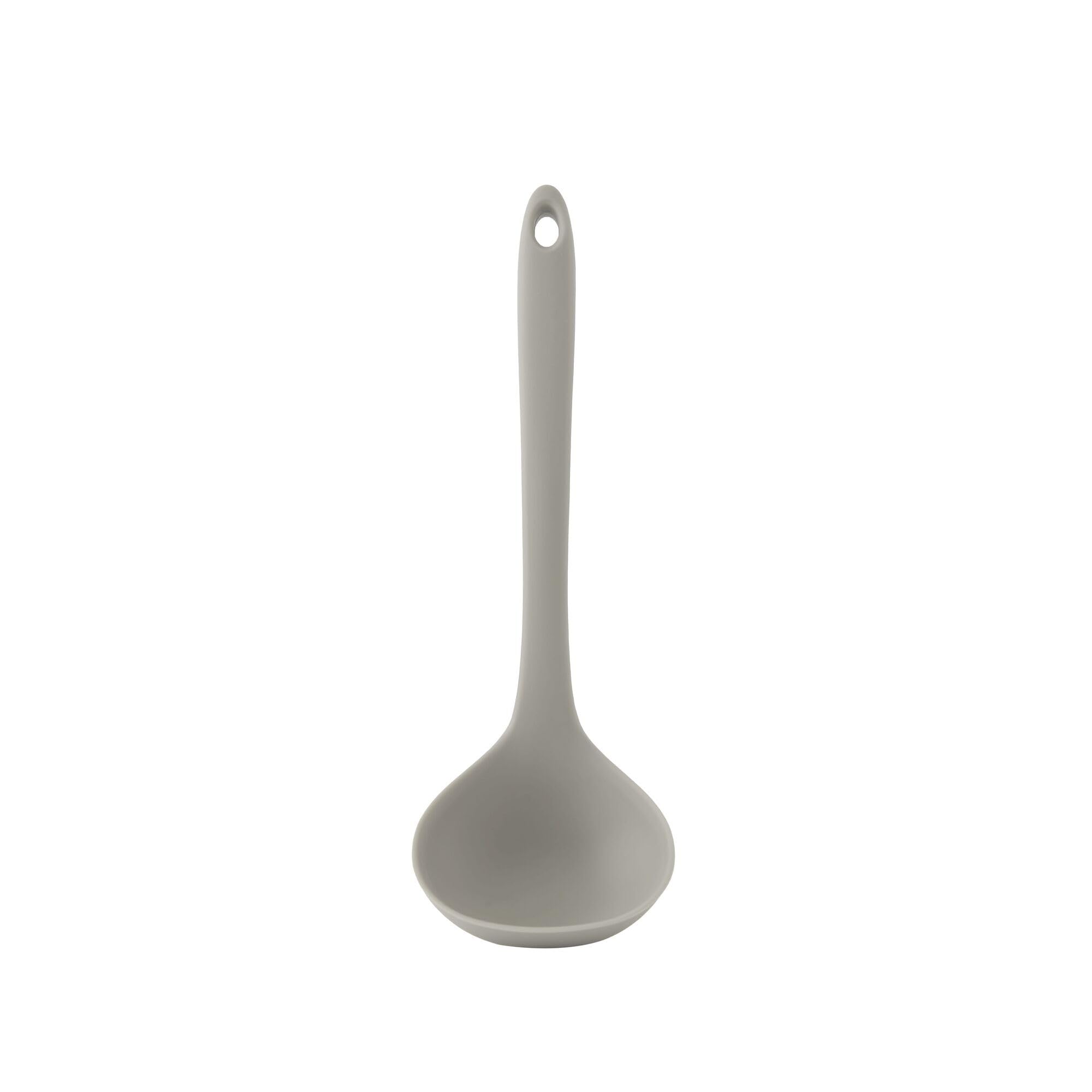 FIRGI Platinum Silicone Cooking Ladle for Baking, Scraping & Mixing, 100% Food Grade Colorful Silicone Kitchen & Serving Utensils, Heat Resistant, Non-Stick Cookware - 8.6 inch Warm Gray