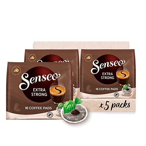 Senseo Extra Strong Dark Roast Coffee Pods, 16 Count (Pack Of 5) - Single Serve Coffee Pods Bulk Pack For Senseo Coffee Machine - Compostable Coffee Pods For Hot Or Iced Coffee, Cold Brew Coffee #TOP13
