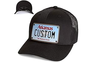 Arkansas Razorbacks Custom Leather Patch Embroidered Mesh Snapback Trucker Hat