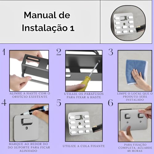 Suporte Utensilios para Cozinha | Sem Furos | Cesto Organizador Talheres, Temperos, Utensilios | Esc