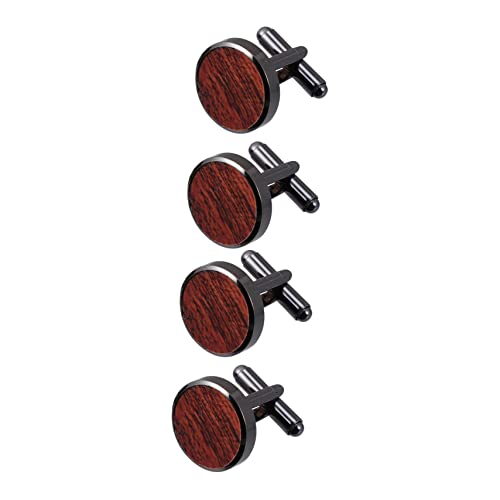 DEARMAMY 2 Juegos Gemelos De Madera Camisa De Hombre Camisas Para Hombres Cuello Campo De Golf Clips De Corbata Para Hombres Padrinos De Boda Atar Alfiler Brown 2 Pares * 2