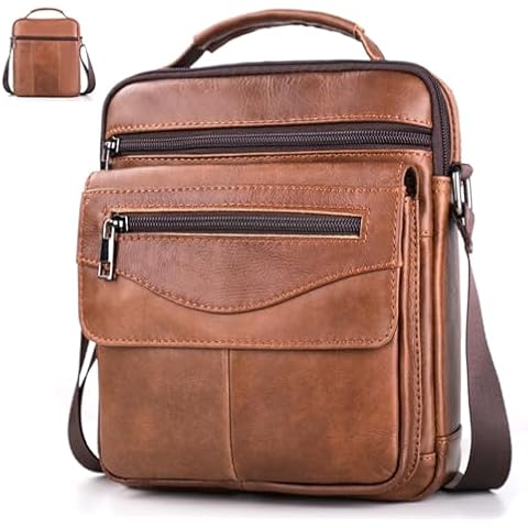 BAGZY Leather Shoulder Bag for Men Cover