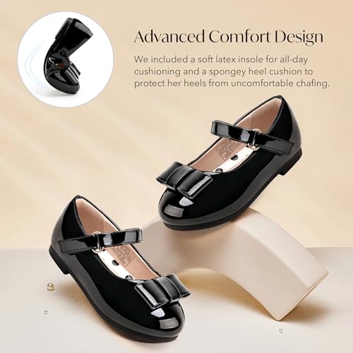 Stelle Dress Shoes for Girls Mary Jane Flats with Bow for School Party - image 5