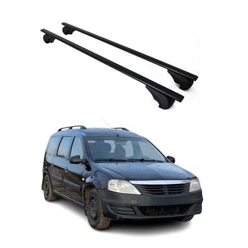 OMAC Barres de Toit pour Dacia Logan MCV 2007-2012 – TÜV/DIN 75302:2019 – Antivol Inclus – Charge Max 75 kg – 2 Barres Noir