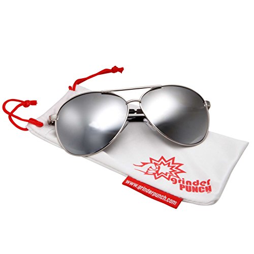 Grinderpunch - Big Xl Wide Frame Extra Large Aviator Sunglasses Oversized 148Mm Silver Mirrored #TOP1