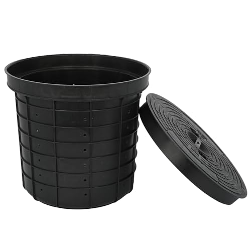 Nisorpa Perforated Sump Basin with Lid, 68 L Sump Pump Bucket Sump Pump Basin Perforated with 48 Drilled Holes for Yards Patios Driveways Crawl Spaces Garage(Black,17.7 x 16.9 x 15.7 Inch) by Nisorpa - Used condition - Image 7