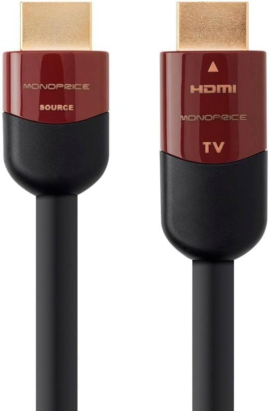 Monoprice 4K High Speed HDMI Cable - 4K@60Hz, 18Gbps, HDR, CL2 In-Wall Rated, Active, 40ft, Black