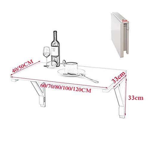Table pliante en bois massif CHEWYNP meuble mural bois véritable carbonisé