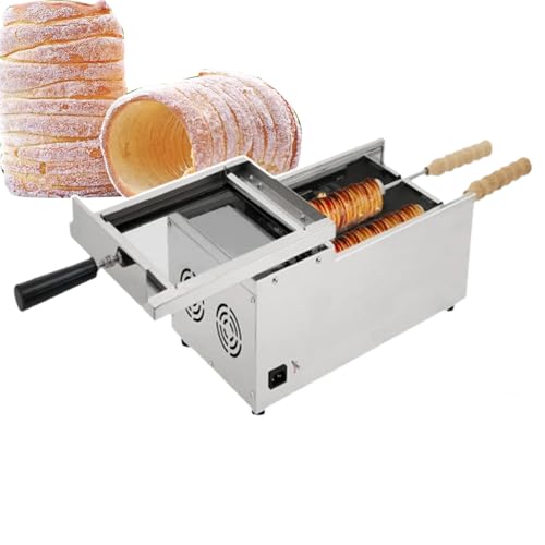 Aioneer Commercial Chimney Cake Oven, Chimney Cake Making Machine Oven Machine, Electric Chimney Bread Roll Maker, Hungarian Chimney Cake, With 2 Roller, 1500W-220