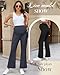 Sweetyweee 3 Pack Women's Maternity Pants Over The Belly Pregnancy Pants Comfy Bootcut Pregnant Sweatpants with Pockets(Black, Charcoal Gray, Khaki,X-Large)