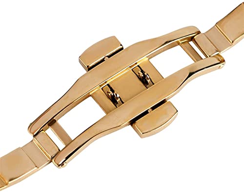 Bracelet acier inoxydable dore ajustable de 18 a 22mm avec boucle cachee - 3