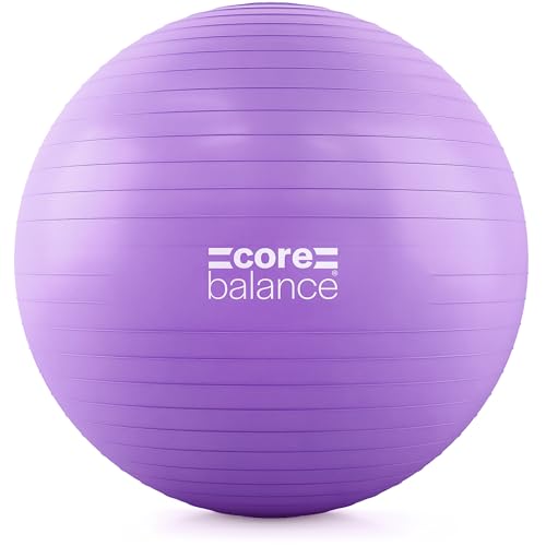 Image of Core Balance Exercise Ball, Stability Ball for Yoga, Pilates and Fitness, Gym Ball for Home Gym and Office Chair, Training, Physical Therapy, Anti Burst, Pump Included, 55cm 65cm 75cm 85cm