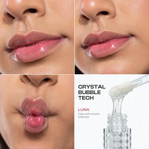 Image of Dream Beauty Solace Lip Gloss | Clear Gloss | Non-sticky transparent vegan collagen lip gloss with Hyaluronic Acid and Vitamin E for Hydrated, Plump and Smooth Lips | Luxurious Application Long-Lasting Soft and Fuller Lips | 4.7 ml (Luna)