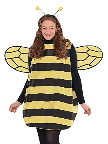 Springcmy Women Kid Halloween Costume Cosplay Set Bee Dress with Wings Headband Leg Sleeves Party Cosplay Fancy Dress (Mom - Image 3