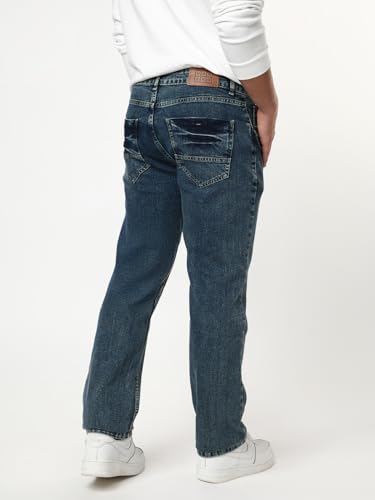 Image of Urbano Fashion Men's Regular Fit Heavy Washed Denim Jeans Stretchable