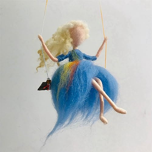 Image of 2 Lovely Fairies Needle Felting Kits 6INCH Friendly Instruction DIY Craft Kit for Beginners