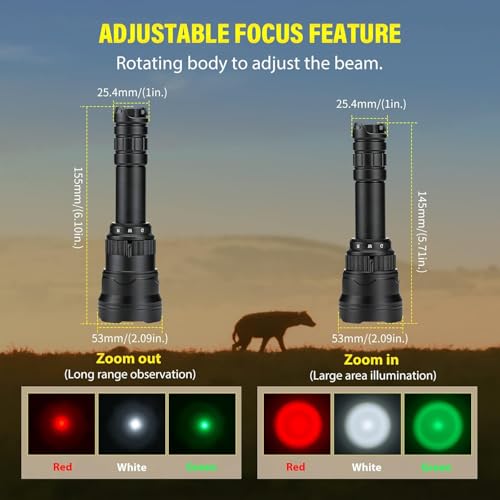 Image of KL62Plus 3-Color (Red,White,Green) Zoomable Night Hunting Light Kit