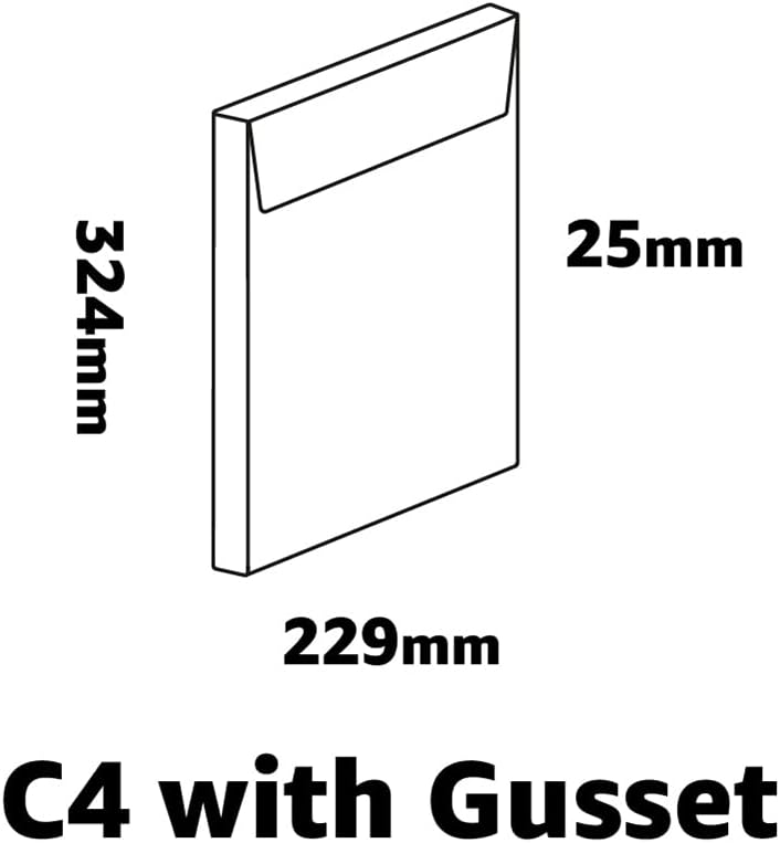 New Guardian Mini Pack Envelopes 25mm Gusset 130gsm C4 Manilla Ref F27666 [Pack of 25]