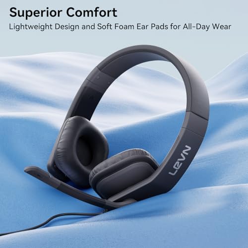 LEVN Headset with Mic, USB Headset with Microphone for PC, Headset with Microphone for Pc with Noise Canceling Microphone for Laptop, USB Headset for Work from Home/Call Center/Open Office - Image 6