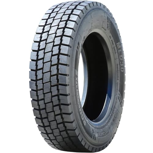 Roundrule MLD30 All Steel Heavy Duty All-Season Commercial Drive Radial Tire-245/70R19.5 245/70/19.5 245/70-19.5 135/133M Load Range H LRH 16-Ply BSW Black Side Wall
