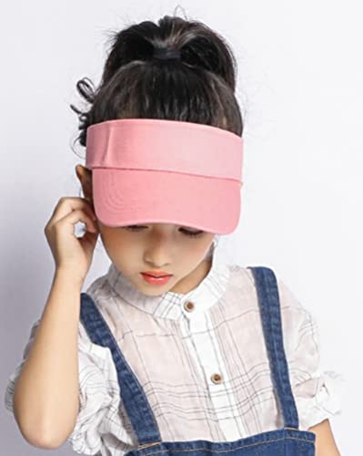 Girls Beach Sun Visors Cotton Golf Sun Hat UV-Shield Protection Athletic Sports Cap Adjustable for 6-12T Kids Unisex3