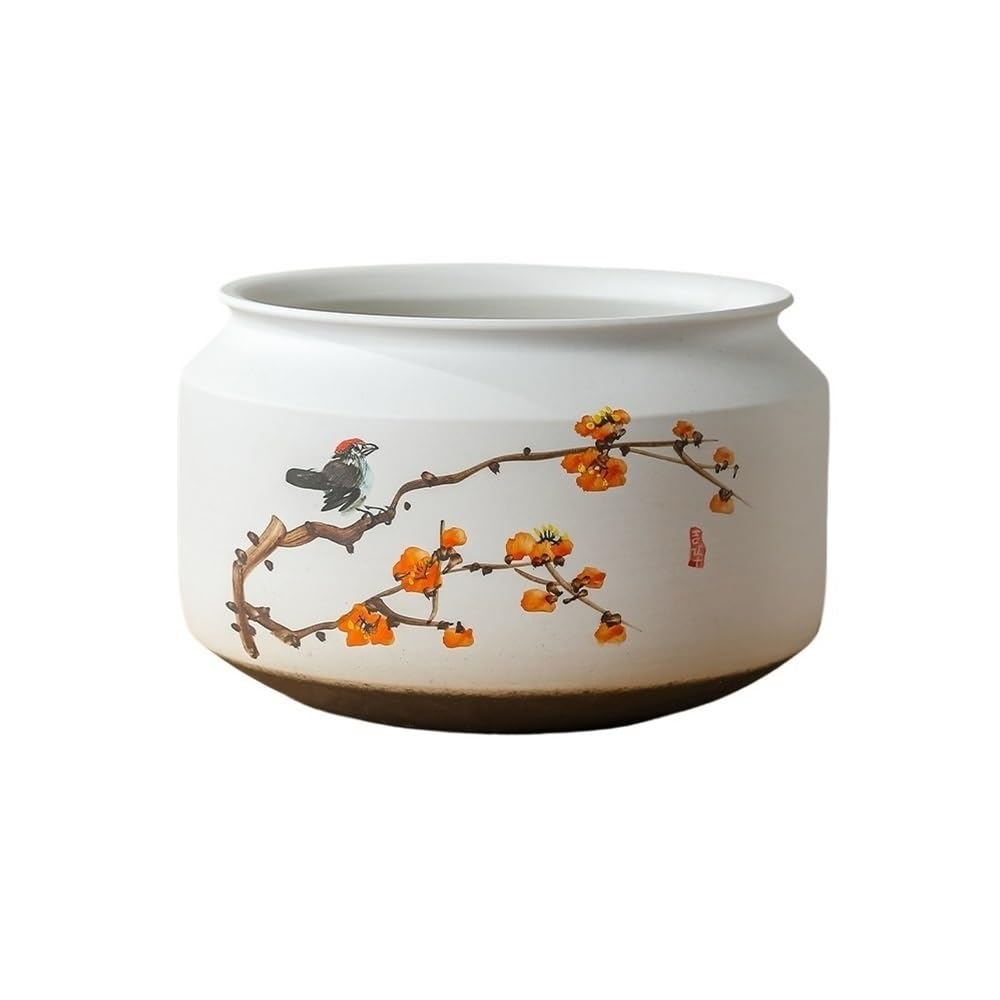 Sda287mz One Color Indoor And Outdoor Circular Succulent Orchid Pot Planter Ceramic Flower With Drainage Hole Multifunction