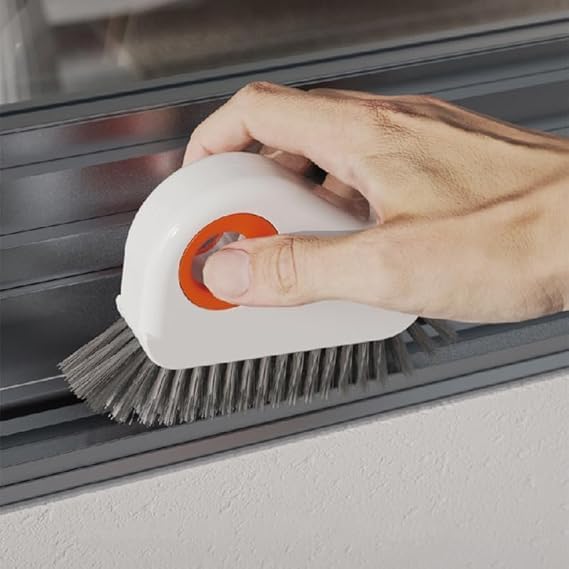 Image of 2 in 1 Groove Cleaning Brush Window Track Cleaning Tools, Multifunction Grout Cleaner Tool Grip Brush Hard Bristle Crevice Cleaning Brush for Sliding Door Track, Window Sill, (smoll)