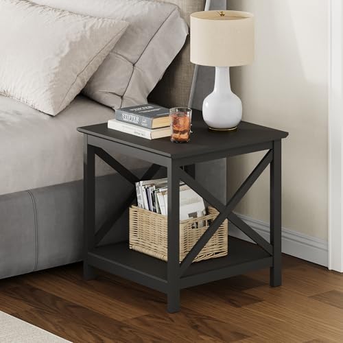 Image of ChooChoo End Table, 24 Inch End Table with 2-Tier Storage Shelf