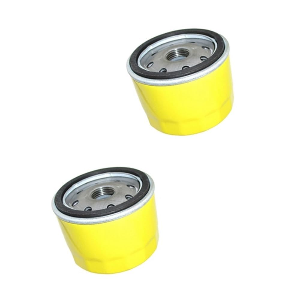 Oil Filter Fit For Kohler Tecumseh Toro Briggs Stratton Lawn Mower Engine | Dense oil filter media captures metal sludge to lower small engine wear during long mowing hours(2pcs)