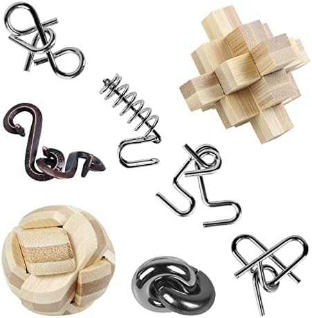 RLYLF Educational Toys Jigsaw IQ Puzzles Logic Test Unlock Interlock 3D Puzzle Games Brain Teaser Puzzles for Kids and Adults Metal Mind Puzzle Box