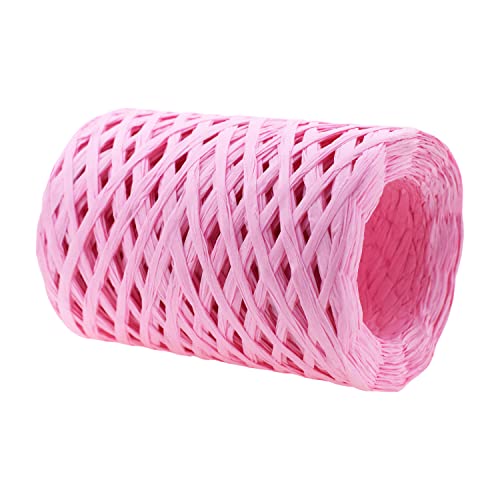 Mandala Crafts Pink Raffia Ribbon For Gift Wrapping Ribbon - 100 Yds Raffia Natural Ribbon Bulk Packing Ribbon Raffia String - Twisted Paper Ribbon For Crafts Weaving #TOP1