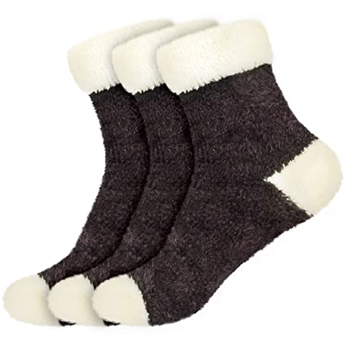 Image of BambooMN Women's Super Soft Fuzzy Socks, Polka Dot, Gradient, Snowflake, Featherlight Cuff - Assorted Colors