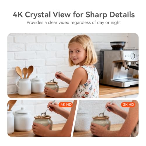 Image of 4K UHD Indoor Camera, 128G Built-in Storage No Subscription,Pet Camera Indoor with Phone App,Work as Baby Monitor /Cat /Dog Camera,360Pan&Tilt,Two-Way Talk,Privacy Mode,AI Tracking /Detection