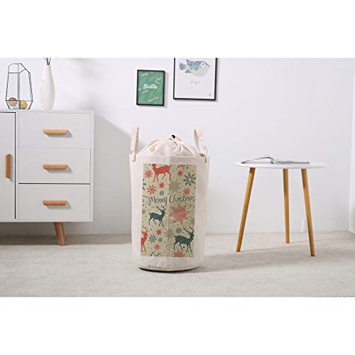 Bolsa de ropa de baño impermeable lino organizador con cordón navidad 5