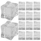 TOYANDONA 20 pièces Transparent Reusable Fake Ice Cubes Plastic Square for...