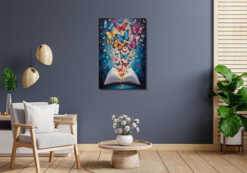 Affiche de livres et papillons TONGYINLI pour créer un coin lecture cosy et poétique
