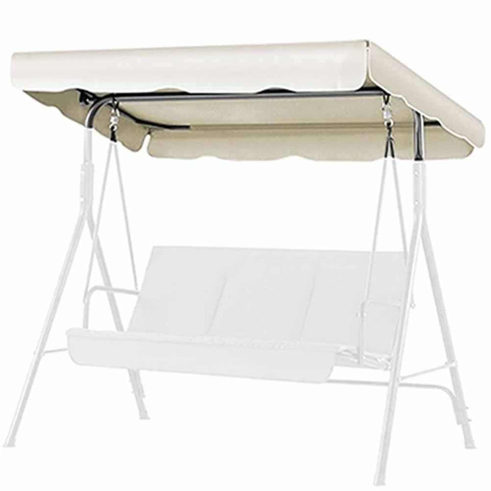 2 & 3 Seater Garden Swing Seat Canopy Cover,Swing Chair Canopy Replacement,Outdoor Swings Chair Canopy,Waterproof Oxford Cloth, washable,for Patio, Porch, and Garden,001,195 * 125 * 15cm