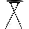 5Rcom Folding Stools, 1 Pack Portable Stools Chairs with Handle, Collapsible Stool for Adults with Heavy Duty Steel Frame Legs, 500lbs Capacity for Camping RV Party, Foldable Stool, Black