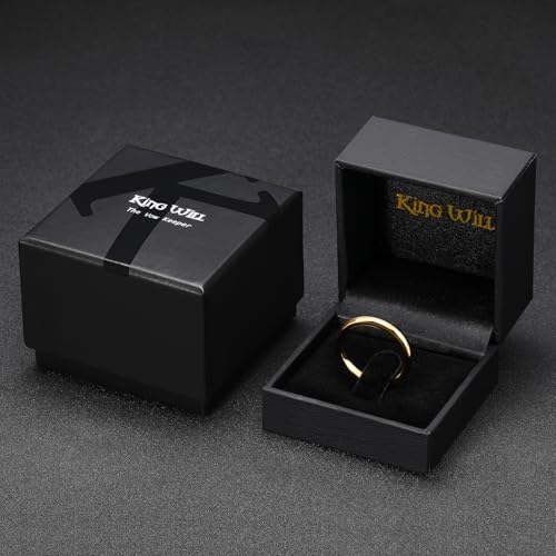 Image of King Will Men's Women's Tungsten Carbide Ring 24k Gold Plated Rose Gold Plated Domed Polished Finish Wedding Band
