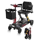 Ecomobi MS02 F Fully Folding Mobility Scooters for Adults 5 mph, 53 lbs Lightweight Electric Wheelchair, 43' Turning Radius, USB Charging Port, 330 lbs Capacity, Digital Display, Reverse Warning Alarm