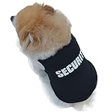 Clásica Ropa de perro carta SECURITY patrones de diseño de cuello redondo le agregan encanto a su cachorro pequeño chihuahua, habanero, corgi, maltipoo, yorkiepoo y más.