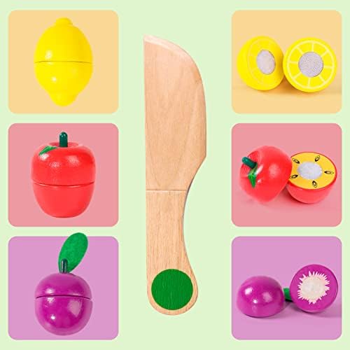Wooden Play Food Montessori Toys for 2 3 Year Old Girls Boys Cutting Fruits Kids Play Kitchen Accessories Toddlers Pretend Play Educational Toys Birthday for 2 3 4 5 Year Old Boy Girl 8 41WtSJylAcL. AC