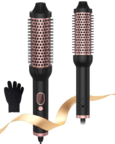 Volumen Haar Kamm Thermal Brush, 3 IN 1 Rundbürste Lockenbürste Warmluftbürste 120-210℃, 38mm Stylingbürsten Thermobürste Double Spannung Erhöhen Sie das Haarvolumen, Glättbürste, Lockenstab